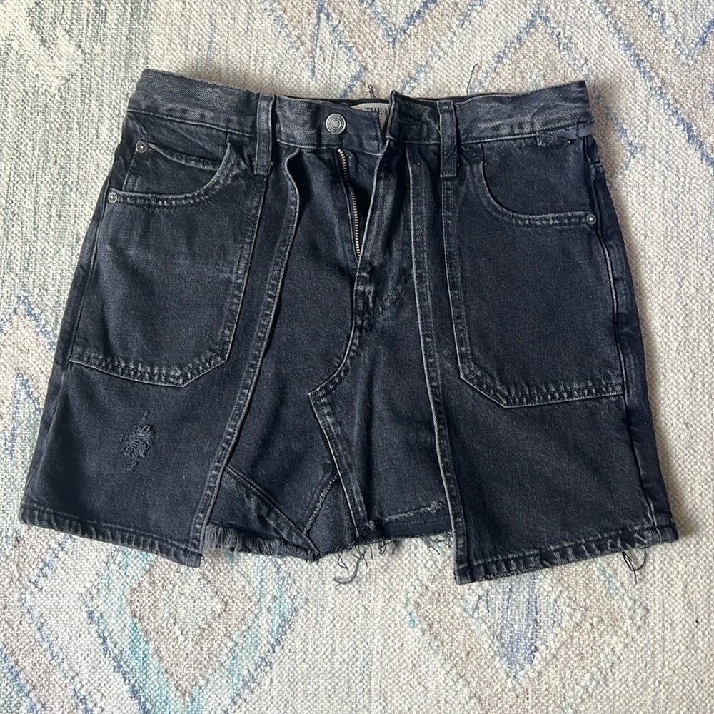 NWOT We the free black denim skirt, size 26